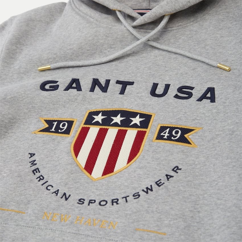 Gant Sweatshirts D1 BANNER SHIELD HOODIE 2007039 GREY MELANGE
